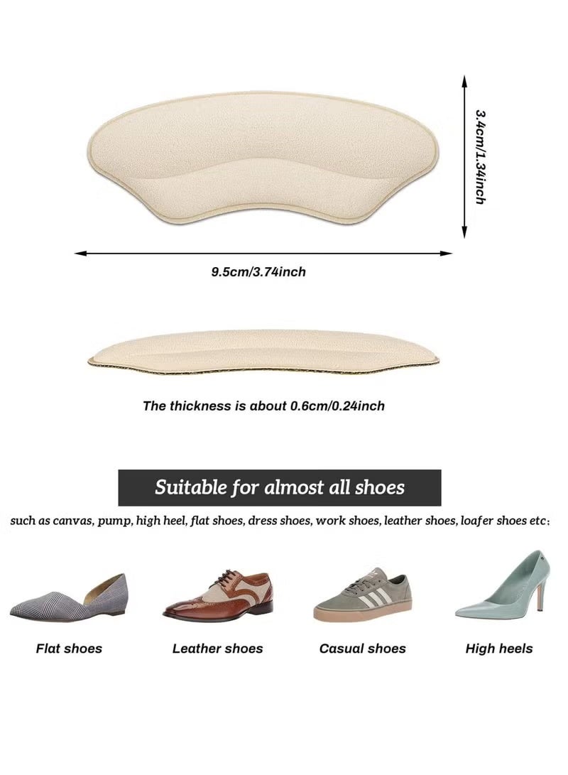 EFUMKE Six pairs of black and beige anti-slip heel pads, suitable for loose shoes, with a high heel fit, unisex, and the padding improves the fit and comfort of the shoes, preventing slipping and blisters. - Image 2