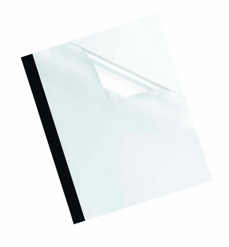 Fellowes Thermal Presentation Covers, 3/8-Inch, Transparent Front, Linen Textured Black Back, 10 per Pack (5256101) - Image 3