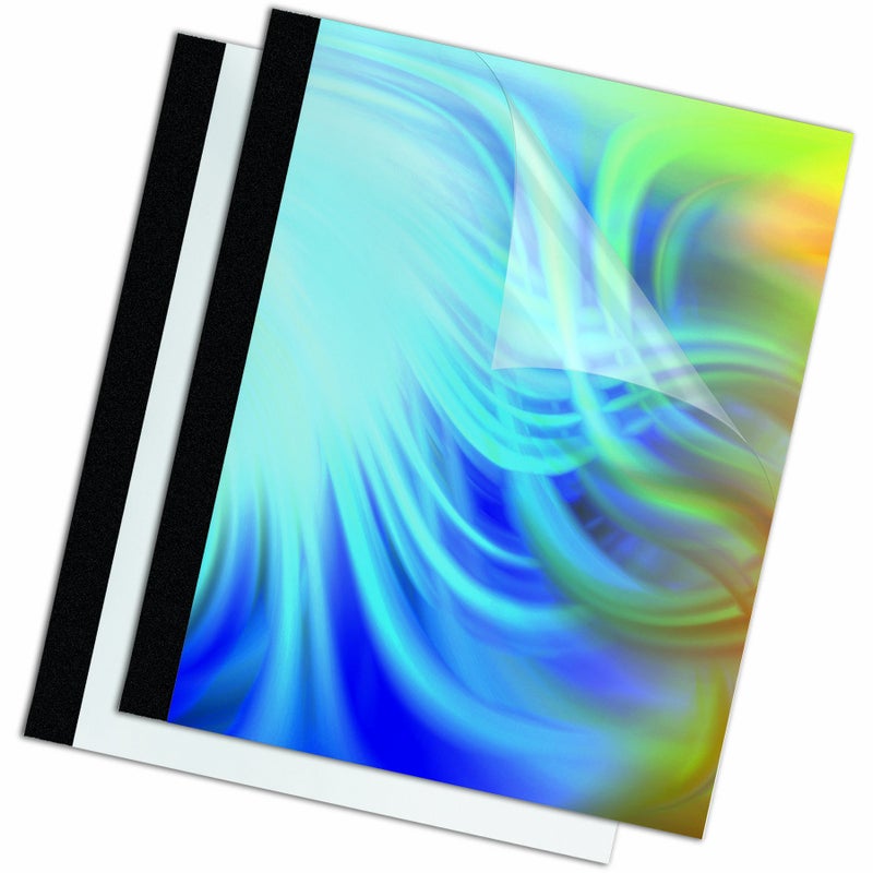 Fellowes Thermal Presentation Covers, 3/8-Inch, Transparent Front, Linen Textured Black Back, 10 per Pack (5256101) - Image 2