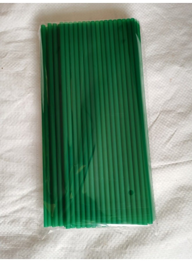 Disposable Straw Color Flat Straight Tube Beverage 6mm Children's Manual Diy Plastic Tube 100 12 Color-Color:Dark Green Straight Tube 100 Pcs/bag-Specifications:0.6*26cm  - Image 1