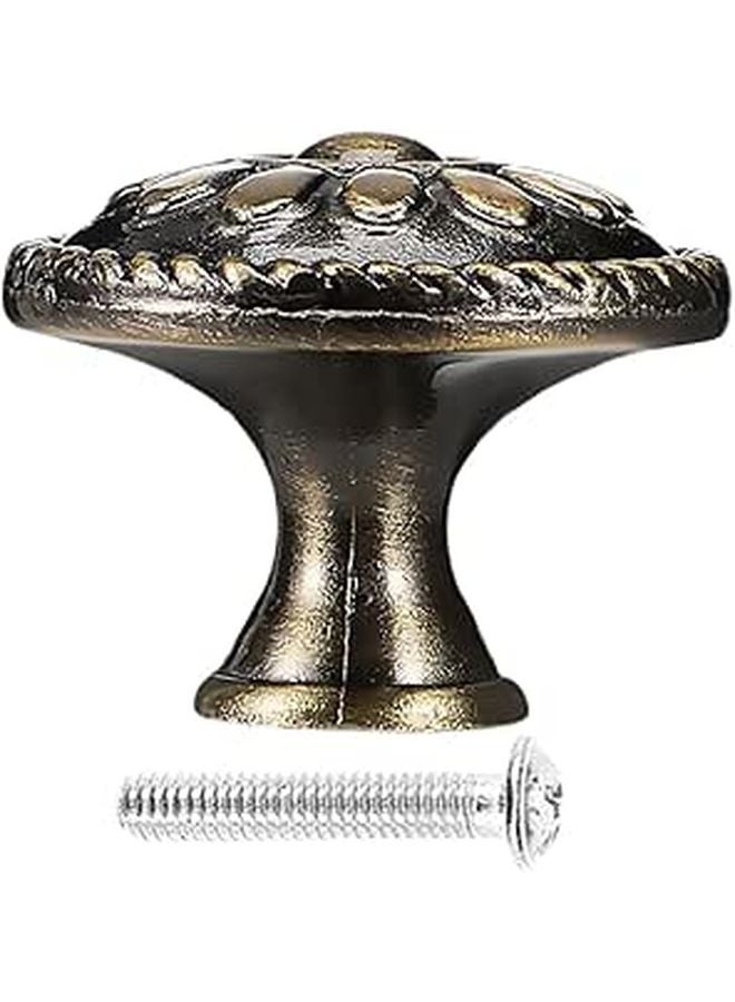 Antique Brass Cabinet Knob Set Single Hole Dresser Handles For Kitchen Drawer Bathroom Vanity - Image 1