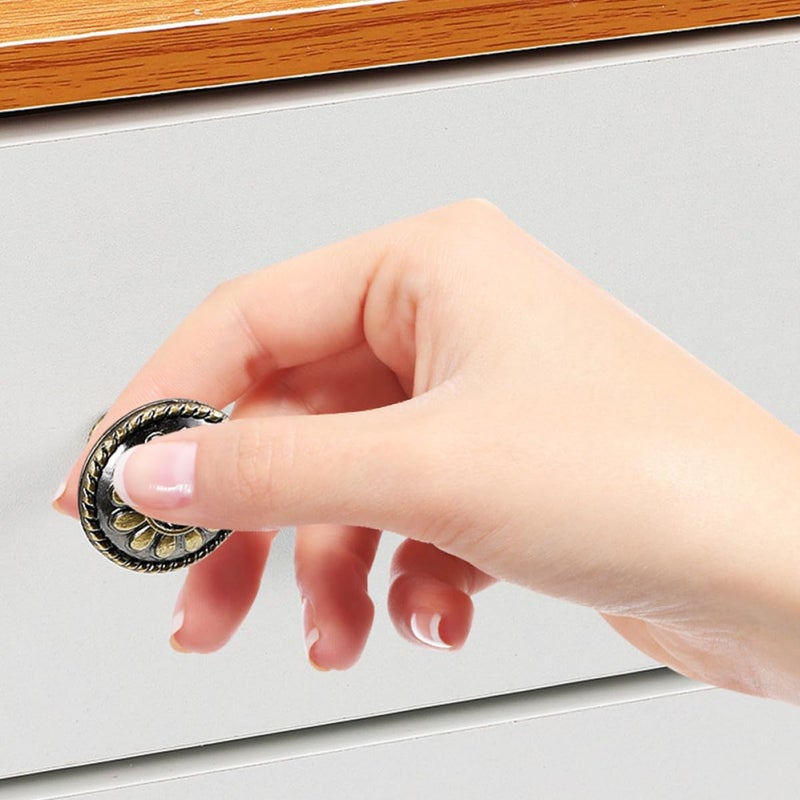 Antique Brass Cabinet Knob Set Single Hole Dresser Handles For Kitchen Drawer Bathroom Vanity - Image 5