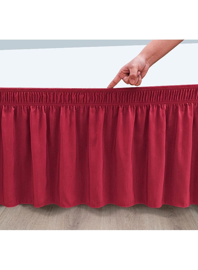 Biscaynebay Biscaynebay Wrap Around Bed Skirts Elastic Dust Ruffles, Easy Fit Wrinkle and Fade Resistant Textured Silky Luxrious  - Image 5