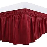 Biscaynebay Biscaynebay Wrap Around Bed Skirts Elastic Dust Ruffles, Easy Fit Wrinkle and Fade Resistant Textured Silky Luxrious  - Image 1
