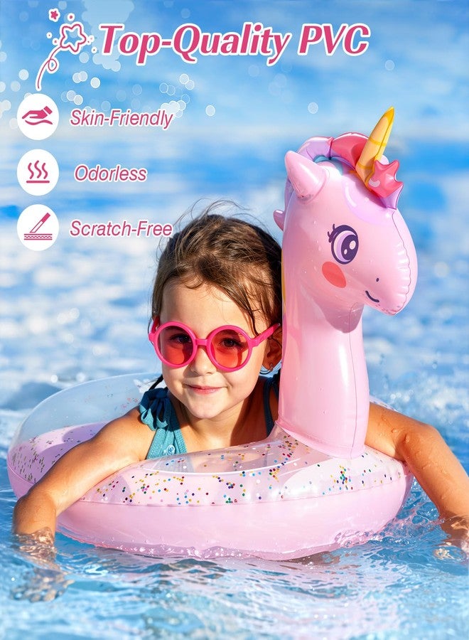 HeySplash Inflatable Pool Float, 21.6 Inch Toddler Pool Float, Unicorn Pool Toys with Sparkling Sequins, Swimming Ring for Swimming Pool, Summer Beach, Lake, Party Decor, Pink - Image 2