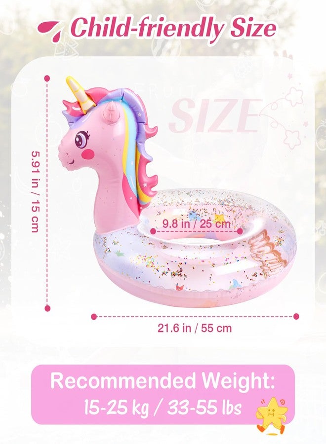 HeySplash Inflatable Pool Float, 21.6 Inch Toddler Pool Float, Unicorn Pool Toys with Sparkling Sequins, Swimming Ring for Swimming Pool, Summer Beach, Lake, Party Decor, Pink - Image 4