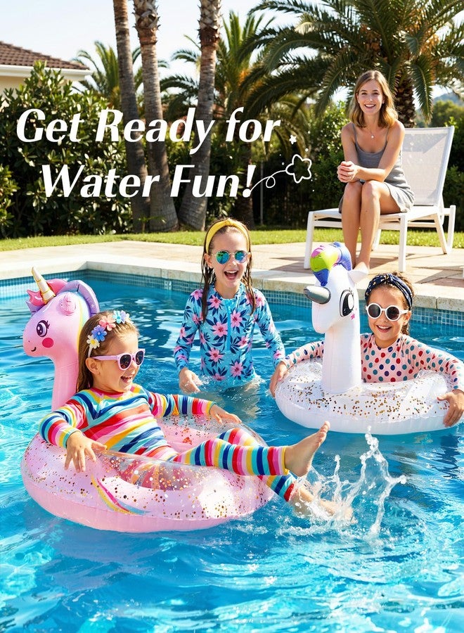 HeySplash Inflatable Pool Float, 21.6 Inch Toddler Pool Float, Unicorn Pool Toys with Sparkling Sequins, Swimming Ring for Swimming Pool, Summer Beach, Lake, Party Decor, Pink - Image 5