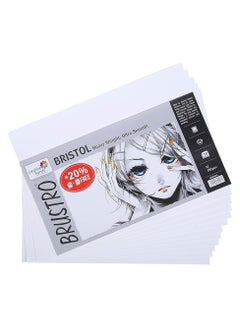 BRUSTRO BRUSTRO Ultra Smooth Bristol Sheets | A3, 250 GSM | Pack of 10+2 Sheets | Ideal for Pencil & Charcoal, Illustration, Design, Sketching, Drawing, Ink, Airbrush  - Image 2