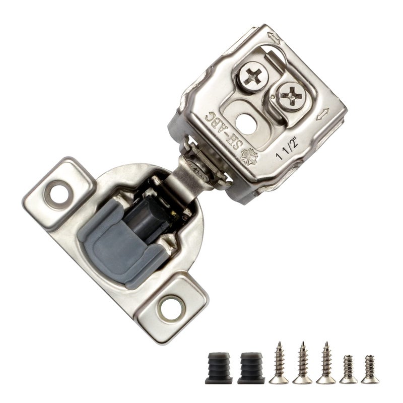 Stianc 2 Pack 1 1/2"" Overlay 3D Soft Close Hinges For Face Frame Kitchen Cabinet  3 Way Adjustability  Quiet Self-Closing Door  105 Degree - Image 1