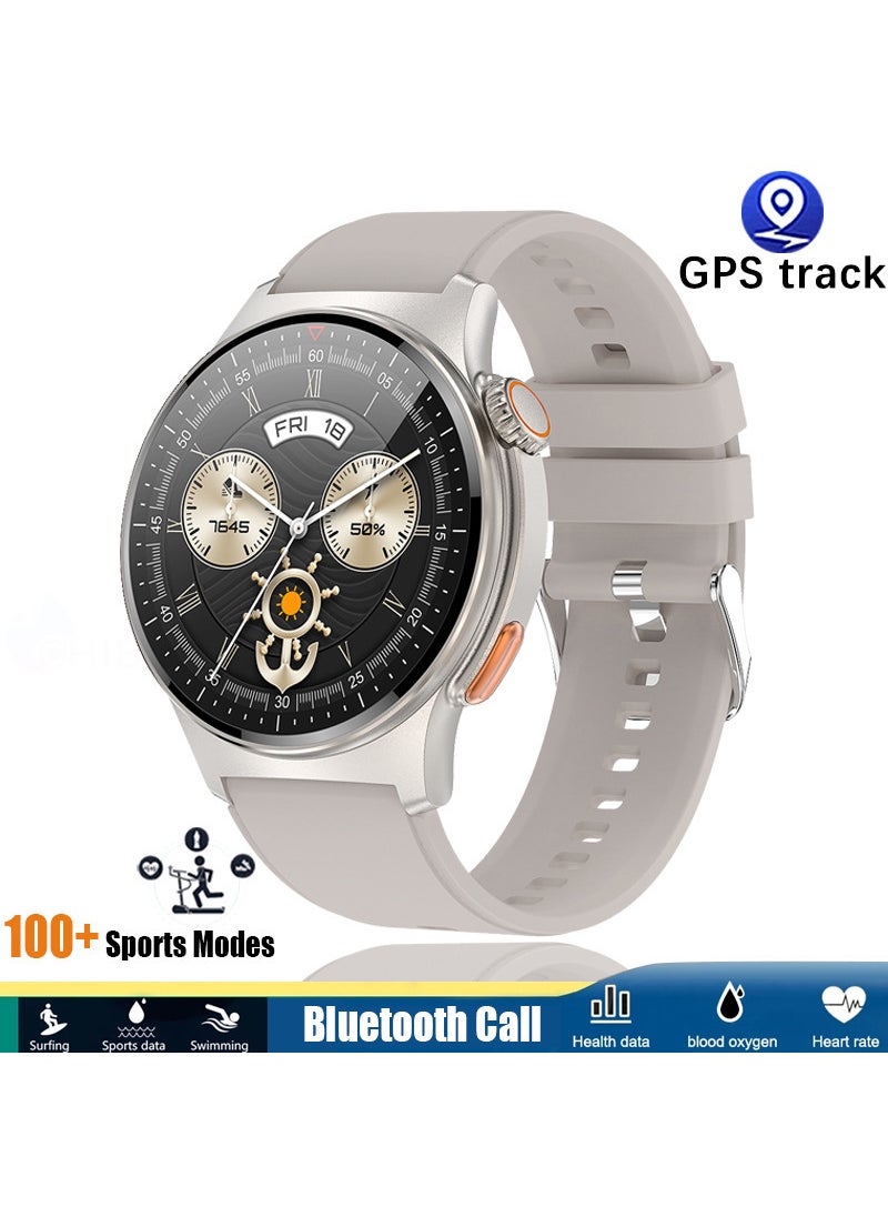 New Cross-Border QW49 Smart Watch Bluetooth Call ECG+PPG 1.39 Inch Display Screen With Encoder Motorcycle Electronic Accessories Light Gold
