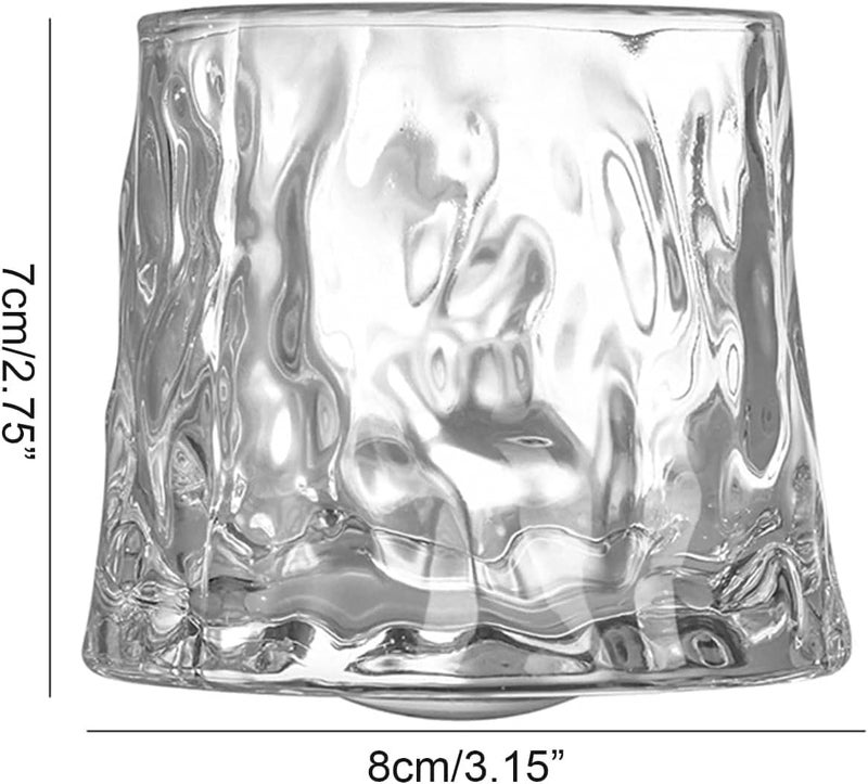 UREVO 3 PCS Spinning Glass Tumblers Set with Wooden Base - Old Fashioned Glasses, 200 ML - Image 2