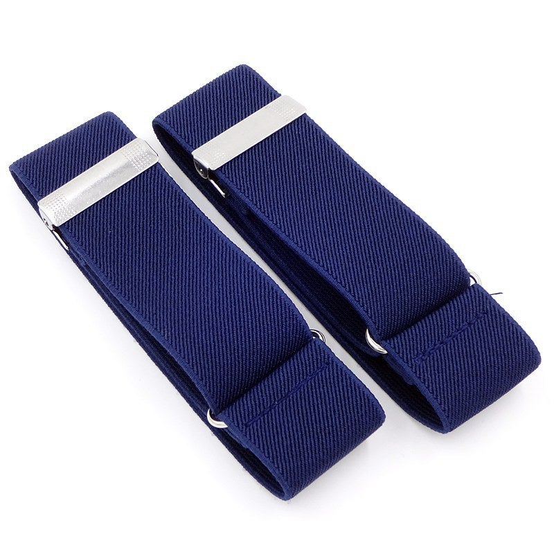 Soul-Calming Fabric Cufflinks Men Women Blazer Sleeve Bands Navy blue 