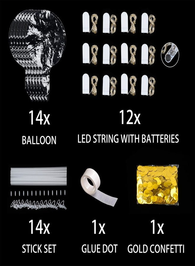 ComboJoy 12 Pack Big Light Up BOBO Led Balloons with Sticks - Clear Balloons with Lights, Glow in the Dark, Flicker in the Daylight - Perfect Glow Party Supplies for Birthday, Wedding, Graduation, Colorful - Image 2