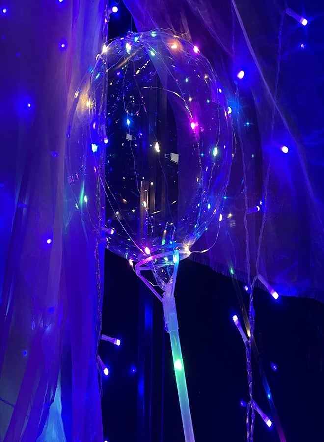 ComboJoy 12 Pack Big Light Up BOBO Led Balloons with Sticks - Clear Balloons with Lights, Glow in the Dark, Flicker in the Daylight - Perfect Glow Party Supplies for Birthday, Wedding, Graduation, Colorful - Image 5