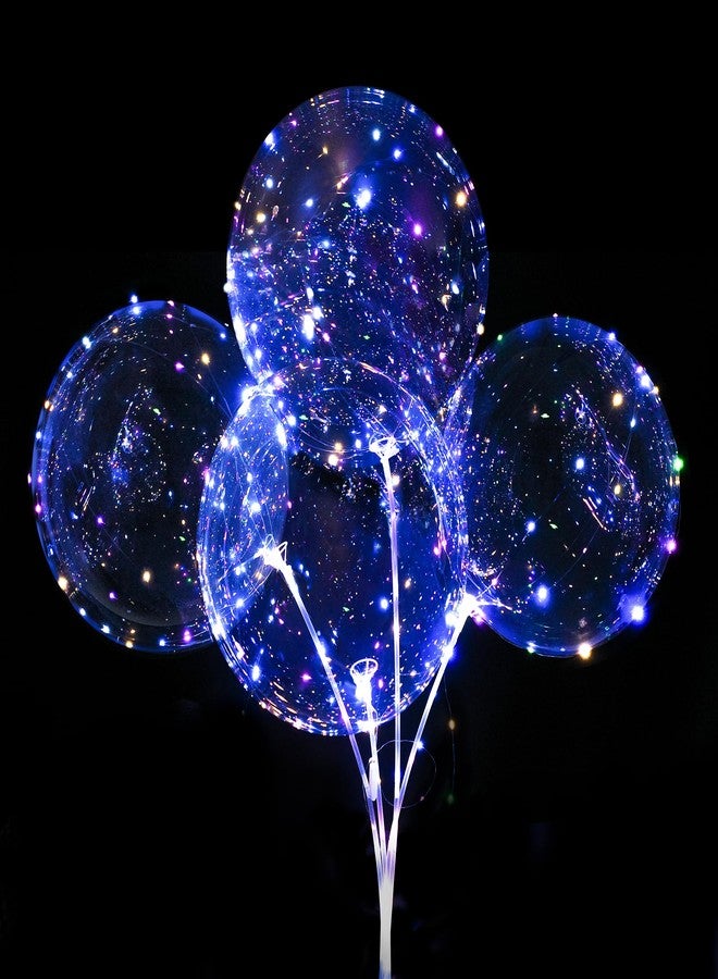 ComboJoy 12 Pack Big Light Up BOBO Led Balloons with Sticks - Clear Balloons with Lights, Glow in the Dark, Flicker in the Daylight - Perfect Glow Party Supplies for Birthday, Wedding, Graduation, Colorful - Image 1