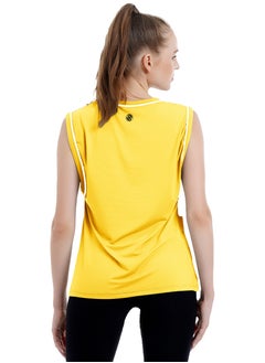 Ladies Sleeveless Cotton T-Shirt Yellow Breathable Contrast Piping Tank Top Soft Stretchable Women’s T Shirt - pzsku/Z24EB4F68B5CE849D33AFZ/45/_/1735659170/c2bd46b1-0550-4091-bf7a-9c315c020951