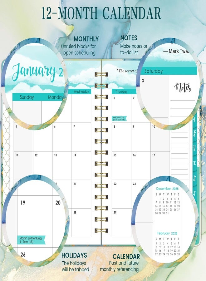 Journaltastic 2026 Planner - Plannner 2026, JAN 2026 - DEC 2026, 2026 Planner Weekly and Monthly, Calendar Planner, 6.3" x 8.4", Tabs, Hardcover, Back Pocket - Image 3