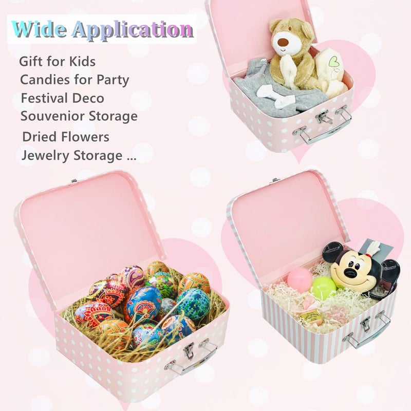 Amedoo Paperboard Suitcases Set of 3 Decorative Boxes, Compatible with Barbie Storage Organizer, Doll Clothes, Toys, Photos, Accessories, Hat, Cute Storage Gift Boxes for Kids Girls Home Decoration - Image 5