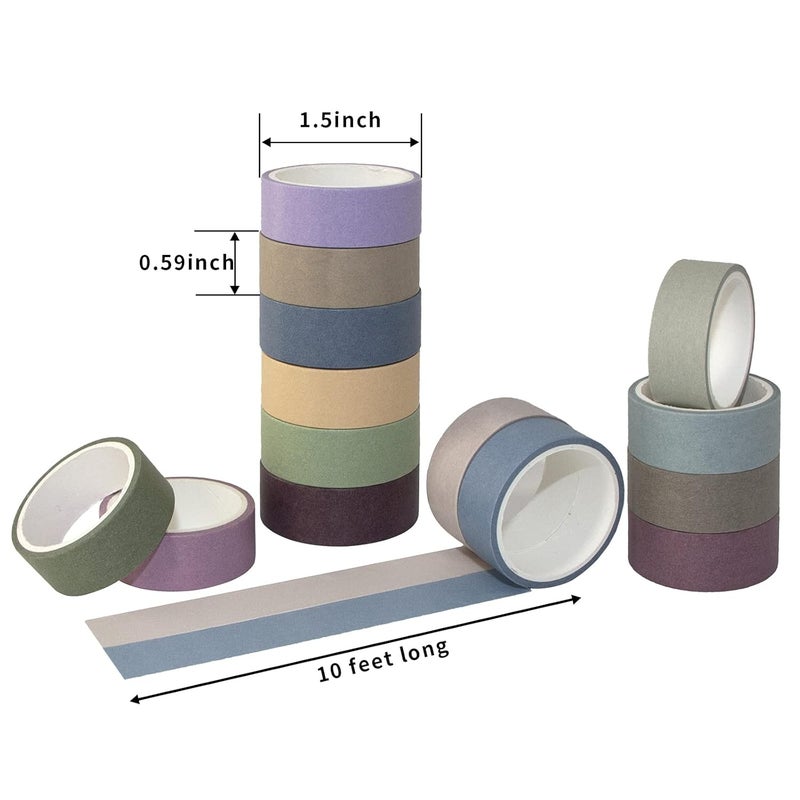Mooker 20 Rolls Washi Tape Set, Colored Masking Tape, Decorative Nature Colored Tapes for Arts, DIY Crafts, Bullet Journals, Scrapbooking - 15mm Wide - Image 4