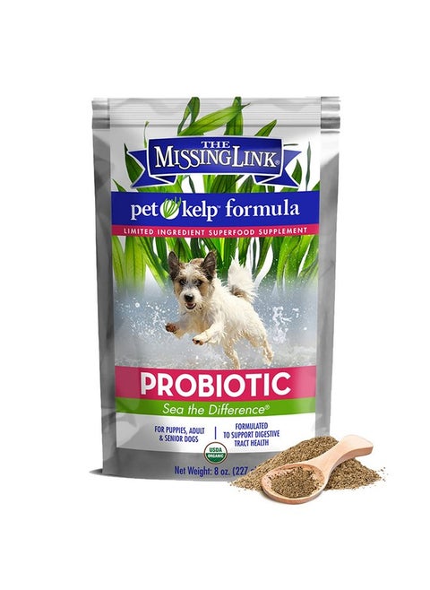 The Missing Link Pet Kelp Canine Probiotic 8oz Superfood Powdered Supplement, Organic & Limited Ingredient Formula for Digestive Health of Dogs