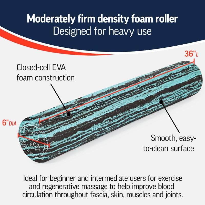 OPTP أسطوانة فوم OPTP LO ROX للحياة المتوازنة من خبيرة الأنسجة والمحاذاة لورين روكسبيرغ - أسطوانة فوم بطول 36 بوصة للتمارين، التدليك الذاتي واستعادة العضلات - Image 3