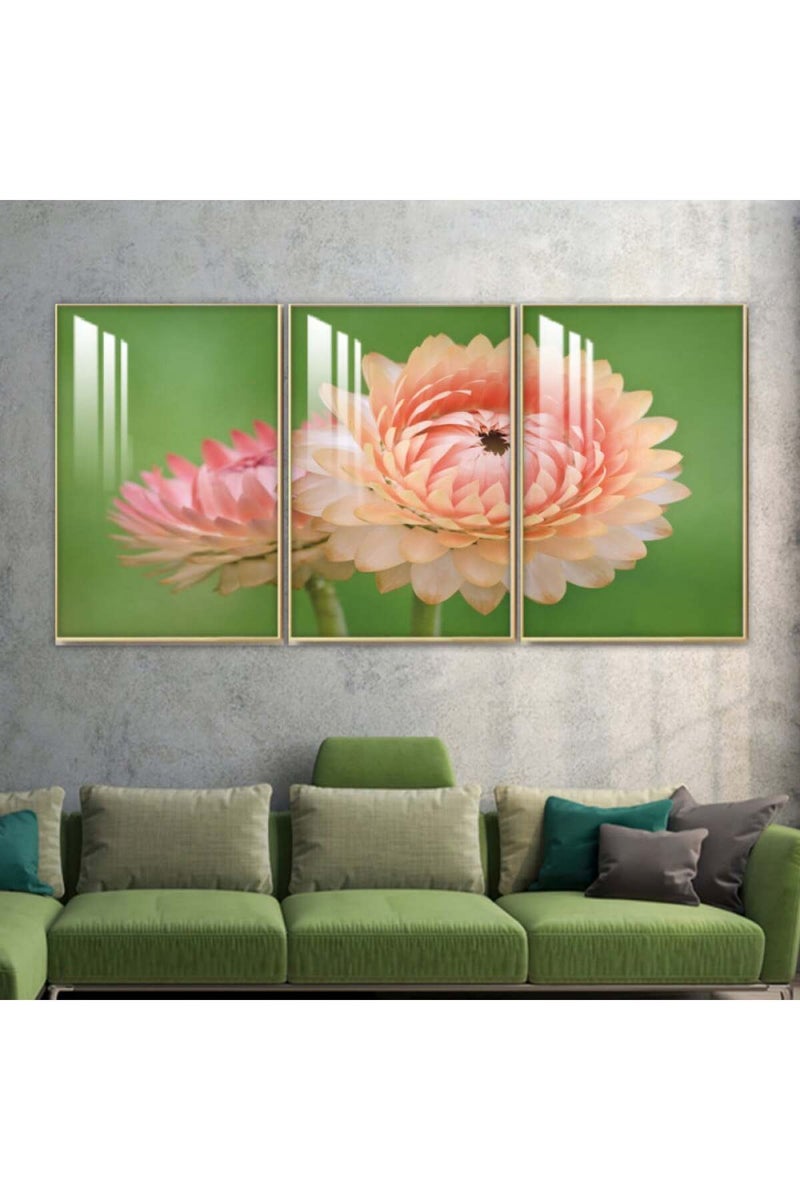 Marktna Three wooden wall painting with a frame and a clear acrylic layer - Image 1