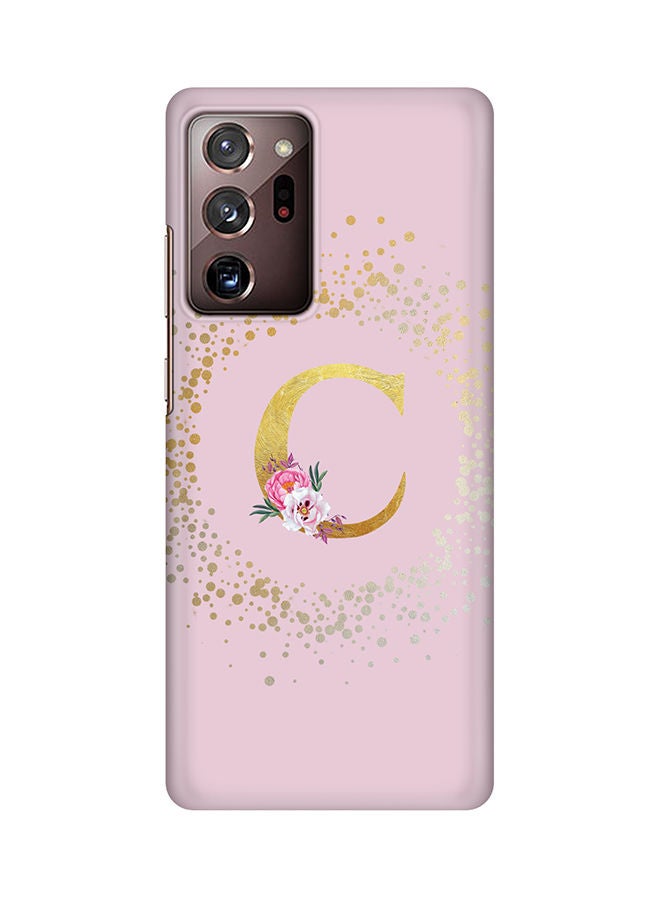 Stylizedd Monogram Slim Cover for Samsung Galaxy Note 20 Ultra Case Custom Initials Letter Floral Pattern Snap Series Mobile Cover Matte Alphabet  - C (Pink) - Image 1