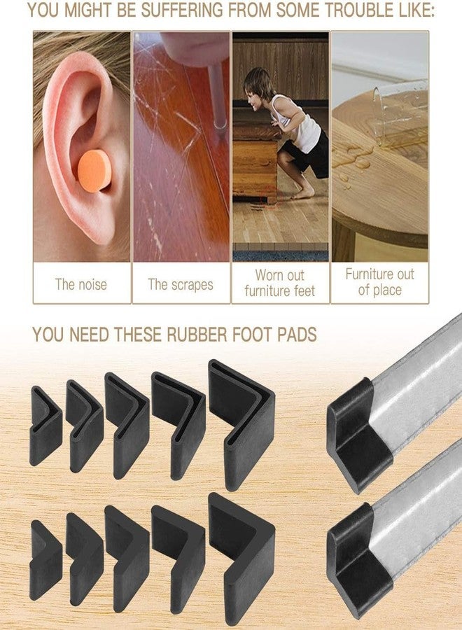 SASALES Rubber Caps for Angle Foot, L Shaped, Black Rubber 50.x 50mm, 2INCH (Pack of 4PCS) - Image 4