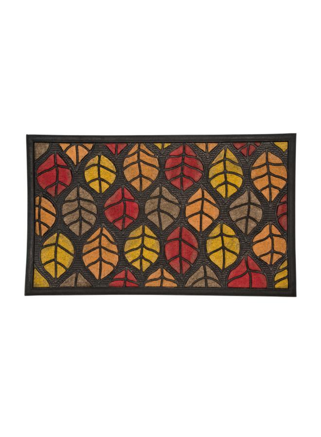 Leaves Texture Printed Door Mat Multicolor 45 X 75Cm