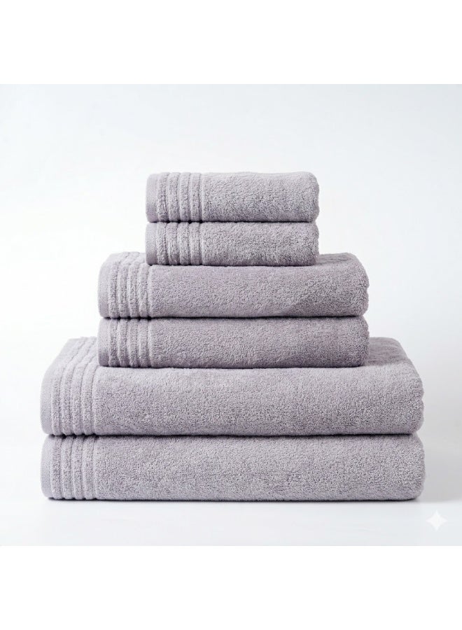 Donetella Towel Set (Pack of 6) – Microfiber 330 GSM – Ultra Soft & Highly Absorbent Quick Dry Bathroom Towel Set with Bath Sheet, Bath Towel & Hand Towel - Image 1