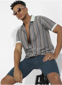 Instafab Plus Contrast Knitted Shirt  - Image 1