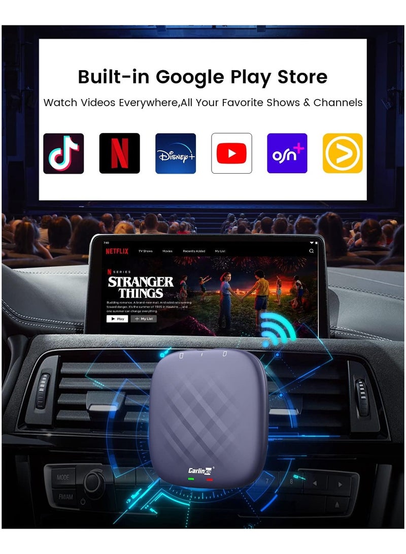 Ai Box Max Android 13، 3 في 1 لترقية كابل OEM CarPlay Android Auto Wireless، 8 core 8GB+128GB، موسيقى فيديو GPS مدمجة تدعم Google Play - Image 2