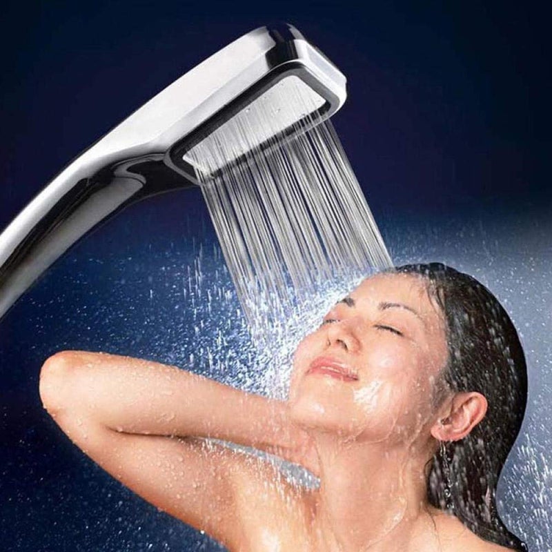 Tagve ABS Polished Chrome Finish 300 Hole High Pressure Handheld Shower Head with Brass ShutOff Valve - Image 2
