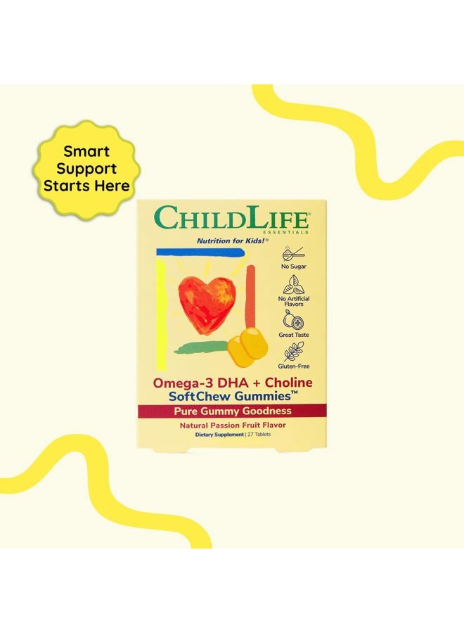ChildLife Omega-3 DHA Choline SoftMelts Natural Passion Fruit Flavor 27 Tablets - Image 3