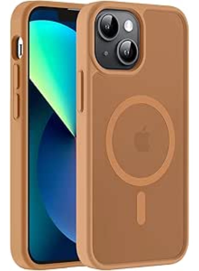 Magnetic for iPhone 13 Mini Case & iPhone 12 Mini Case,Compatible with MagSafe, Military Grade Dropproof Translucent Matte Hard Back Soft Edge Slim Phone Case iPhone 13/12 Mini , (Brwon) - Image 1