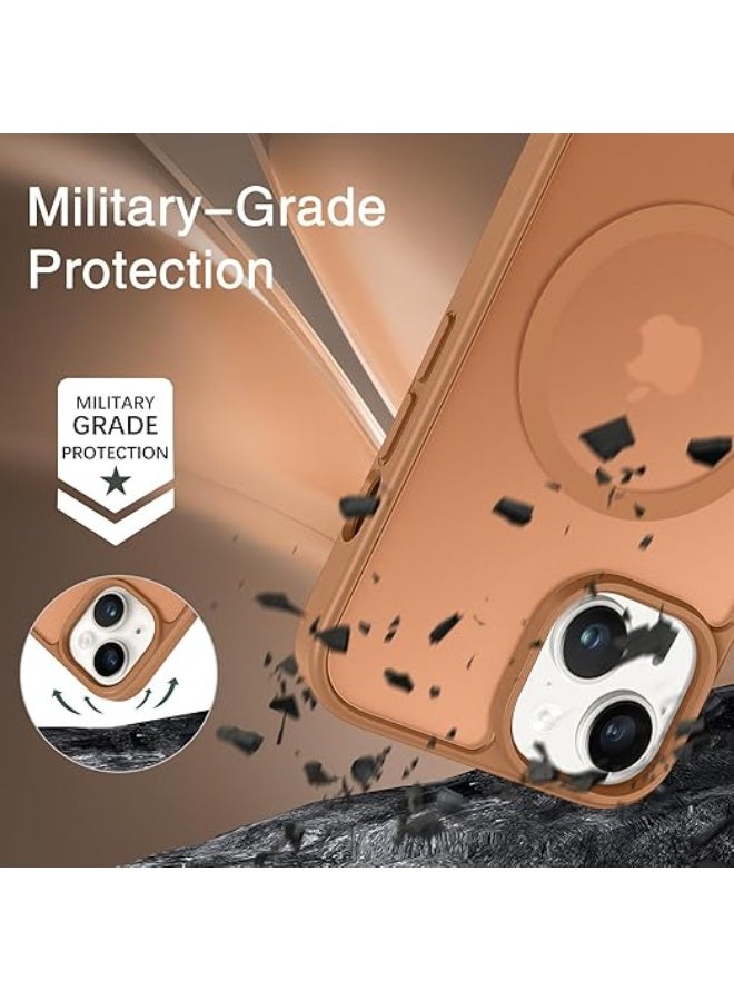 Magnetic for iPhone 13 Mini Case & iPhone 12 Mini Case,Compatible with MagSafe, Military Grade Dropproof Translucent Matte Hard Back Soft Edge Slim Phone Case iPhone 13/12 Mini , (Brwon) - Image 3