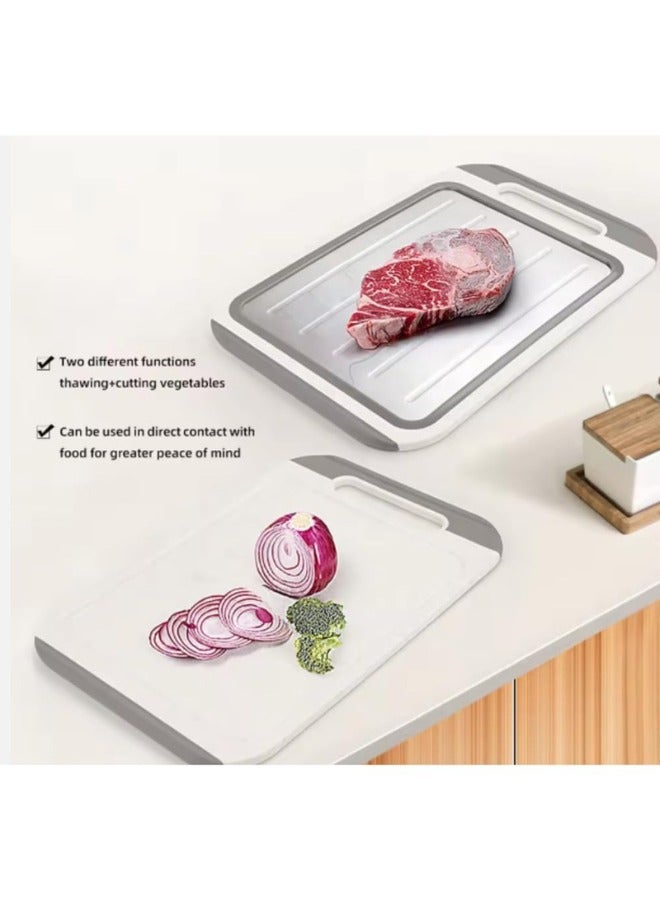 Zimtal Stainless Steel and Plastic Double-Sided Kitchen Chopping Board for Meat, Vegetables, and Fruit; Non-slip, Easy to Clean, Handle with Comfort; Multi-Purpose, Large Cutting Board (1 pcs) - Image 5