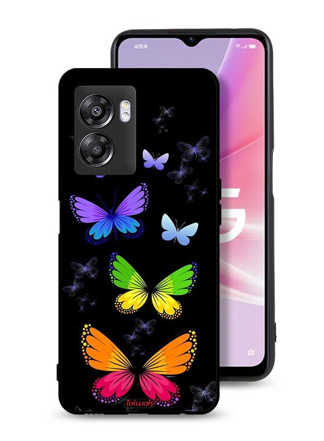 Tolwak OnePlus Nord N300 Protective Case Cover Colorful Butterflies - Image 1