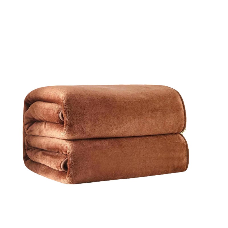 Flannel Blanket Coral Blanket Solid Color Blanket Summer Blanket - Image 3