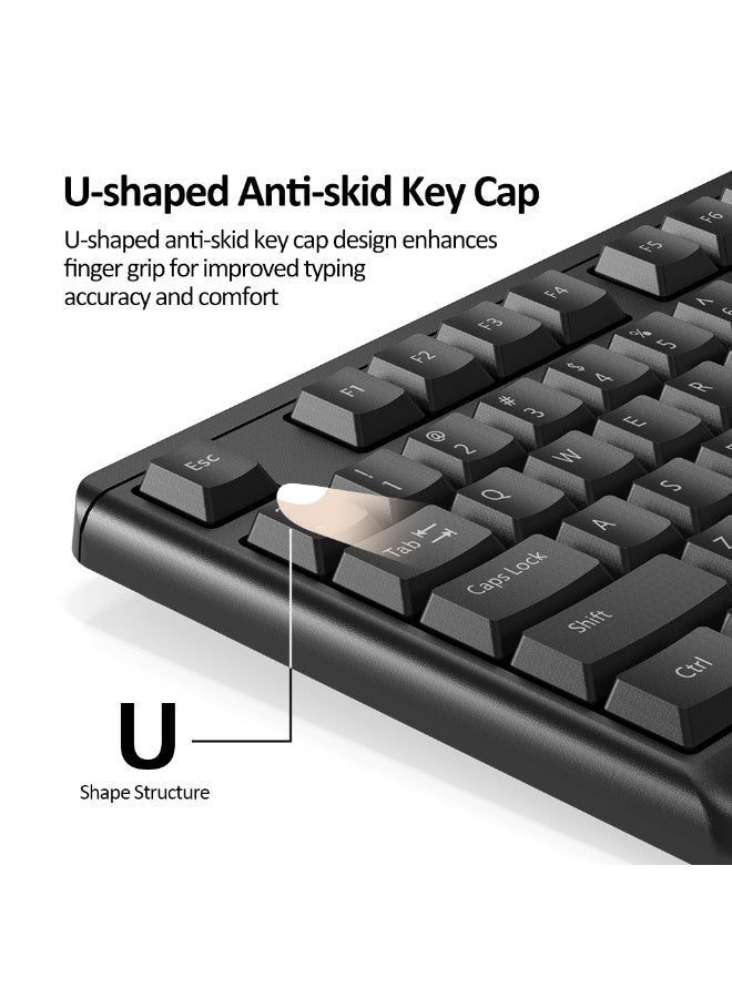 مايكروباك مجموعة ماوس ولوحة مفاتيح سلكية Micropack KM-2005 - تخطيط عربي، مفاتيح Chocolate، 1200 DPI، أسود - Image 5