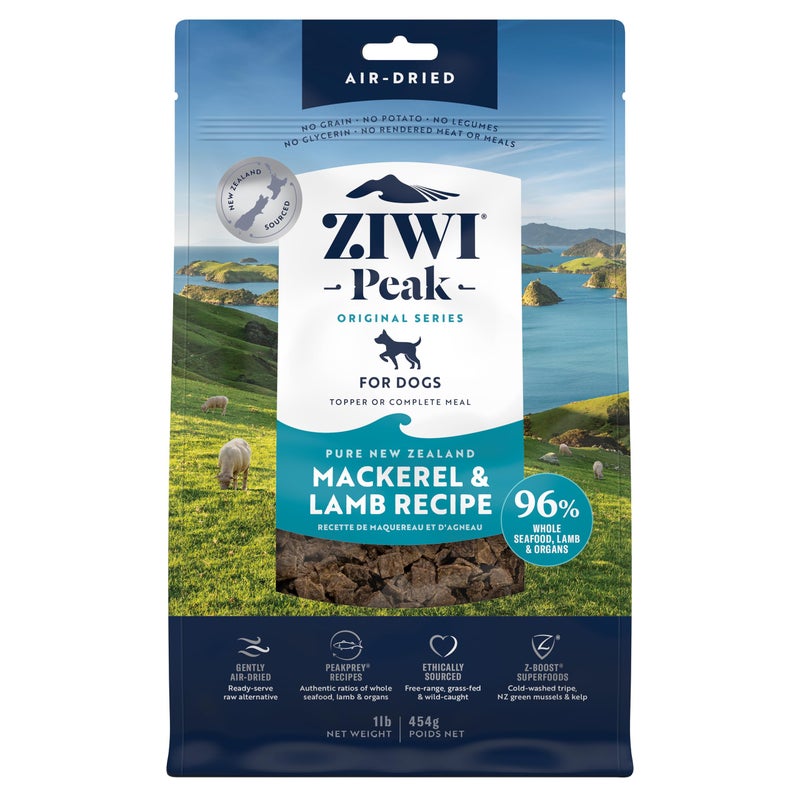 ZIWI Peak Air-Dried Dog Food â€“ Mackerel & Lamb - All Natural, High Protein, Grain Free, Limited Ingredient w/ Superfoods (16oz) - Image 1