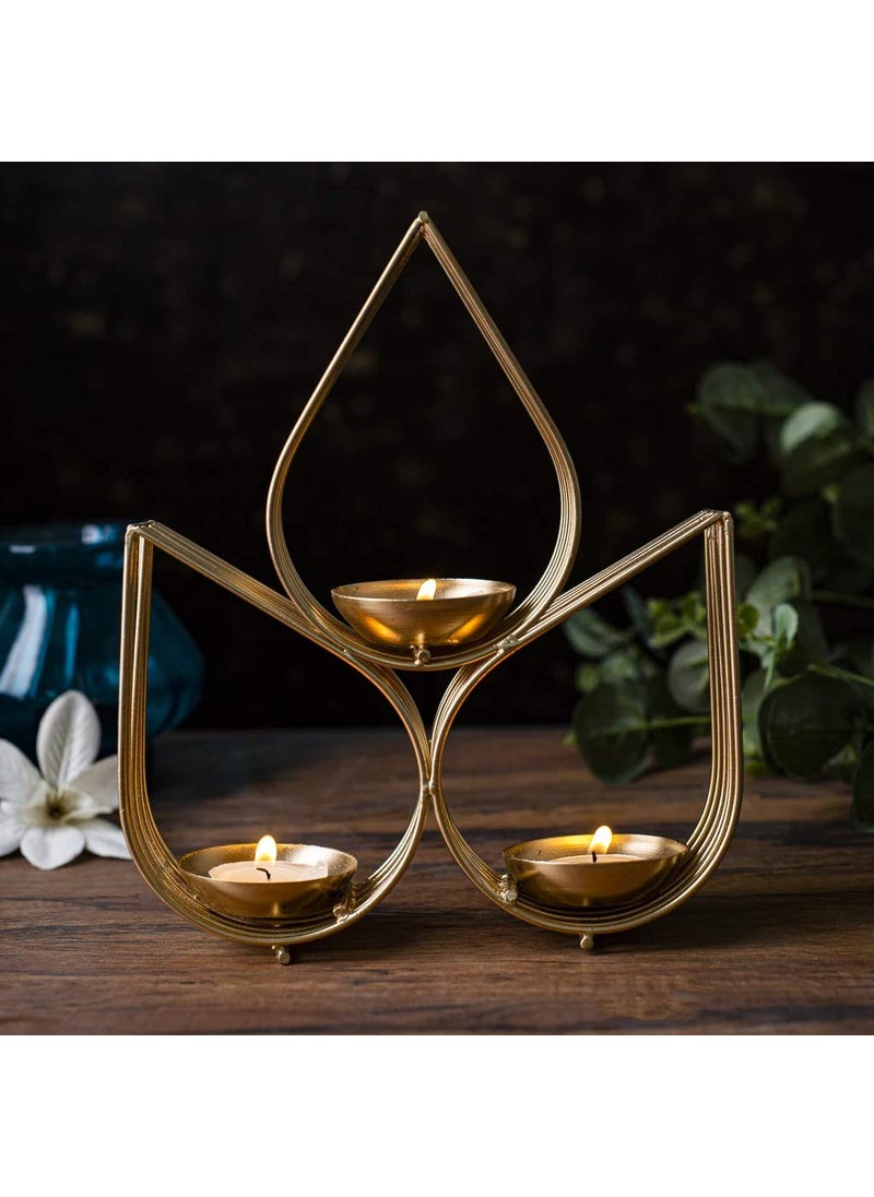 Webelkart Webelkart Tree Beautiful Wall Hanging Gold Tealight Candle Holder (Pack of 1) Metal Wall Sconce with Tealight Candles for Diwali Lighting Home Decoration  - Image 1