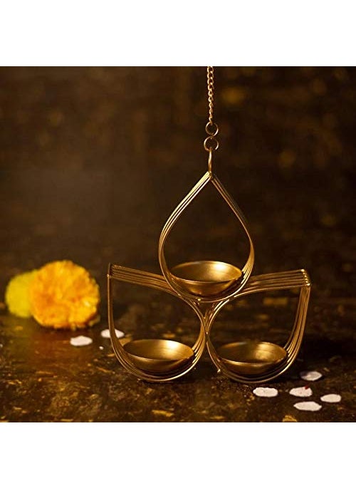 Webelkart Webelkart Tree Beautiful Wall Hanging Gold Tealight Candle Holder (Pack of 1) Metal Wall Sconce with Tealight Candles for Diwali Lighting Home Decoration  - Image 2