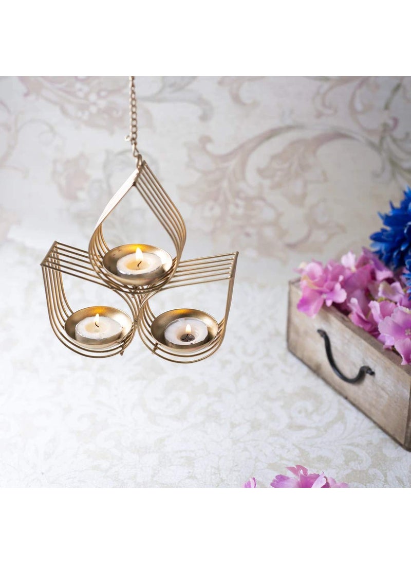 Webelkart Webelkart Tree Beautiful Wall Hanging Gold Tealight Candle Holder (Pack of 1) Metal Wall Sconce with Tealight Candles for Diwali Lighting Home Decoration  - Image 4