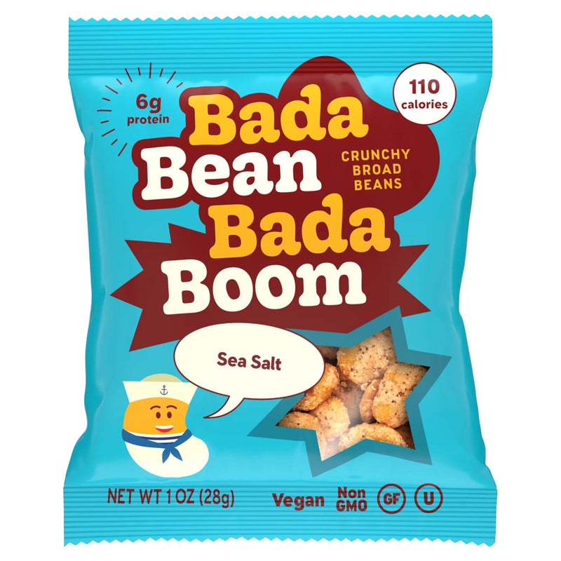 Enlightened Bada Bean Bada Boom  PlantBased Protein Gluten Free Vegan Crunchy Roasted Broad Fava Bean Snacks 100 Calories per Serving Sea Salt 1 oz Pack of 24 - Image 3