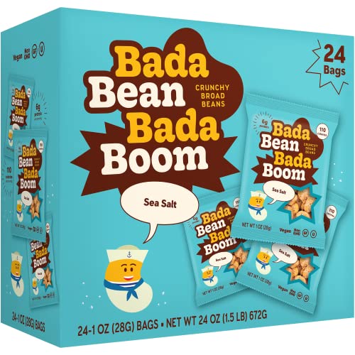 Enlightened Bada Bean Bada Boom  PlantBased Protein Gluten Free Vegan Crunchy Roasted Broad Fava Bean Snacks 100 Calories per Serving Sea Salt 1 oz Pack of 24 - Image 5