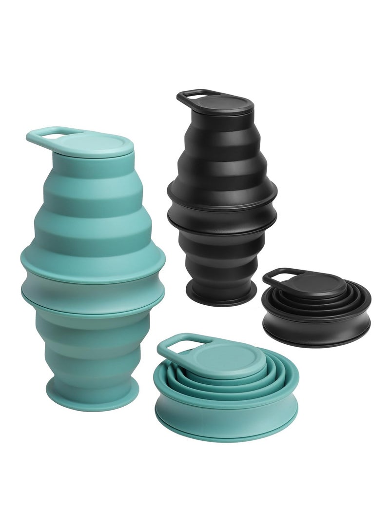 SYOSI Collapsible Water Bottles, Lightweight portable water bottle, 17 Oz Leak Proof Reuseable Foldable Silicone Bottle with Anti-Collapse Ring for Travel Camping Hiking Outdoor Indoor Sport, BPA Free - Image 1