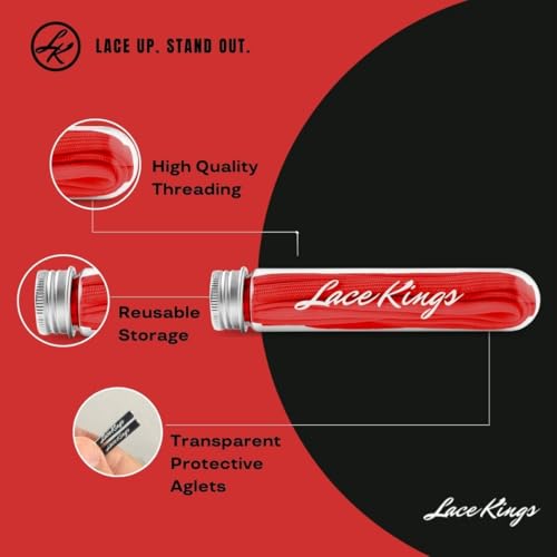 Lace Kings Flat Shoelaces (Red - 45in) - Image 2
