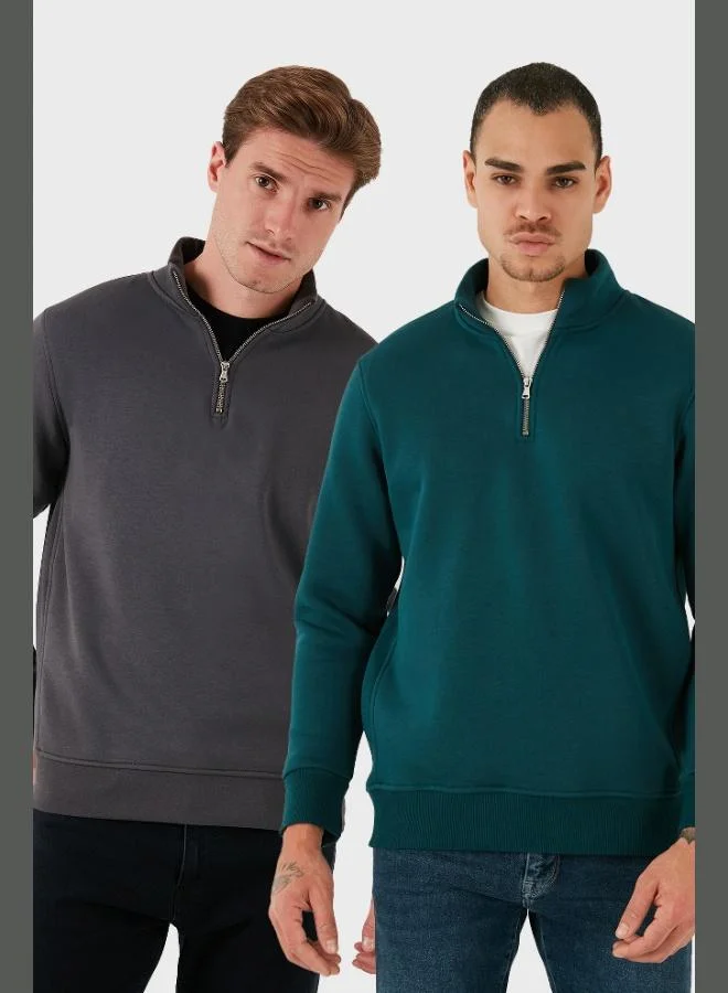 بوراتي بلوزة رجالي قطنية من بوراتي بياقة واقفة قطعتين