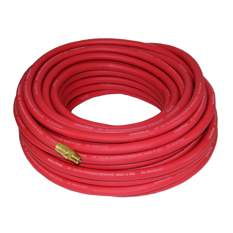GOODYEAR Good Year 50' x 3/8" Rubber Air Hose Red, 250 Psi - Image 1